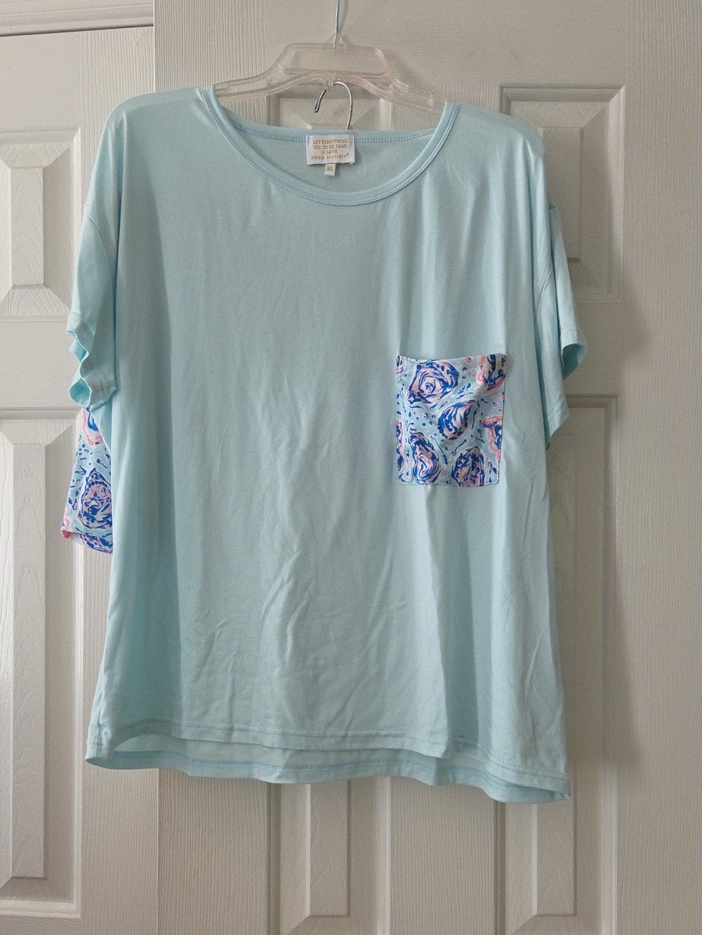 Simply Southern Aqua Blue Oyster Print Pajama Set with Pocket